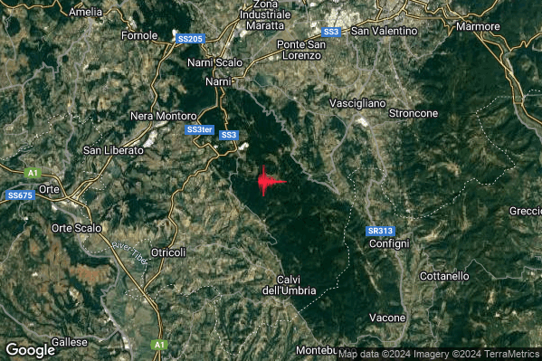 Lieve Terremoto M2.0 epicentro 7 km N Calvi dell'Umbria (TR) alle 20:14:15 (19:14:15 UTC)