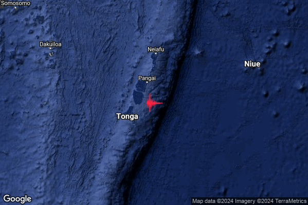 Violento Terremoto M5.9 epicentro Tonga Islands [Sea: Tonga] alle 08:53:24 (07:53:24 UTC)