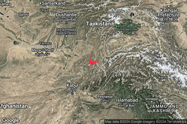 Estremo Terremoto M6.4 epicentro Afghanistan [Land] alle 10:20:23 (09:20:23 UTC)