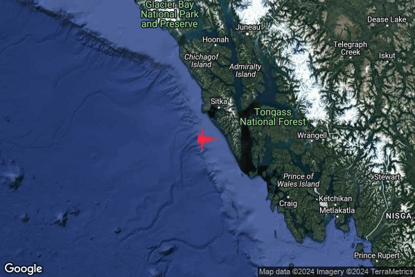 Violento Terremoto M6.0 epicentro Southeastern Alaska United States [Sea: United States] alle 08:46:23 (07:46:23 UTC)