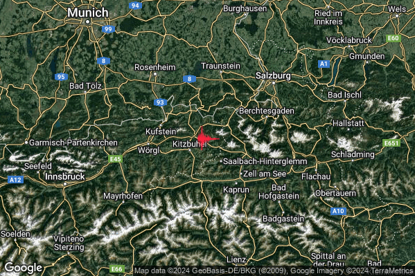 Debole Terremoto M2.6 epicentro Confine Austria-Germania (AUSTRIA GERMANIA) alle 02:58:29 (01:58:29 UTC)