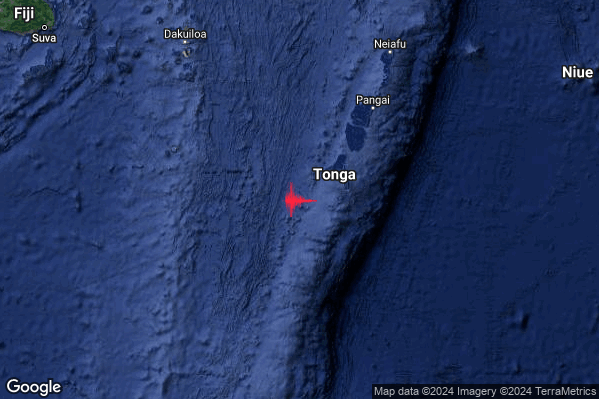 Violento Terremoto M5.8 epicentro Tonga Islands [Sea: Tonga] alle 05:50:00 (04:50:00 UTC)