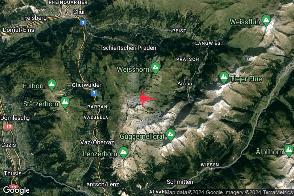 Debole Terremoto M2.6 epicentro Svizzera (SVIZZERA) alle 15:10:08 (14:10:08 UTC)