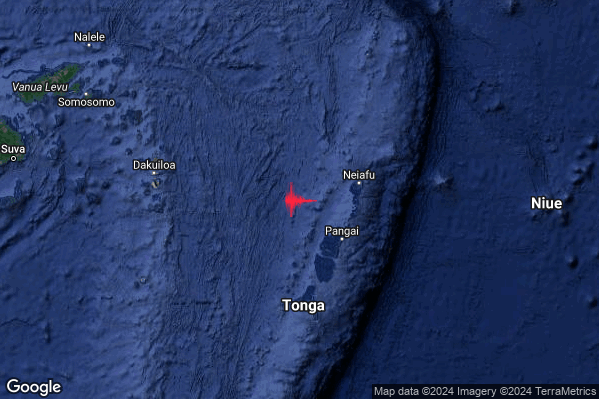 Estremo Terremoto M6.4 epicentro Tonga Islands [Sea: Tonga] alle 23:12:20 (22:12:20 UTC)