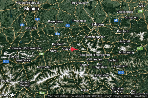 Leggero Terremoto M3.1 epicentro Confine Austria-Germania (AUSTRIA GERMANIA) alle 03:30:12 (02:30:12 UTC)