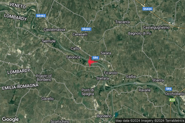 Lieve Terremoto M2.2 epicentro 3 km SW Salara (RO) alle 15:20:28 (14:20:28 UTC)