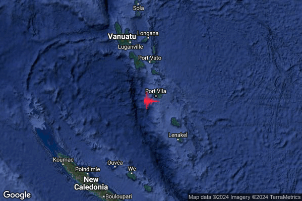 Violento Terremoto M6.3 epicentro Vanuatu Islands [Sea: Vanuatu] alle 15:33:44 (14:33:44 UTC)