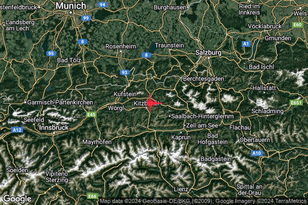 Lieve Terremoto M2.0 epicentro Confine Austria-Germania (AUSTRIA GERMANIA) alle 01:24:01 (00:24:01 UTC)