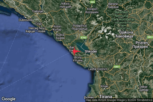 Leggero Terremoto M2.9 epicentro Costa Montenegro (MONTENEGRO) alle 01:29:11 (00:29:11 UTC)