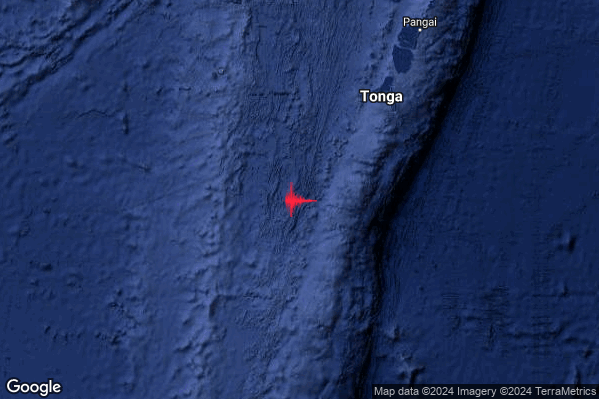 Severo Terremoto M5.6 epicentro Tonga [Sea] alle 11:49:21 (10:49:21 UTC)