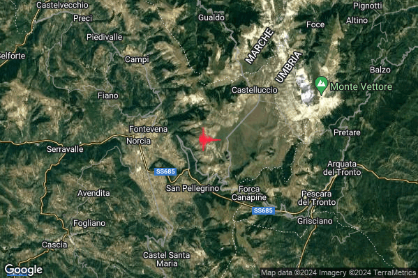 Debole Terremoto M2.4 epicentro 6 km E Norcia (PG) alle 04:32:18 (03:32:18 UTC)