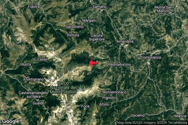Lieve Terremoto M2.0 epicentro 4 km W Montefortino (FM) alle 06:11:42 (05:11:42 UTC)