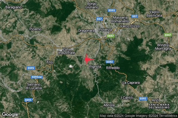Lieve Terremoto M2.0 epicentro 2 km NW Pignola (PZ) alle 03:24:32 (02:24:32 UTC)