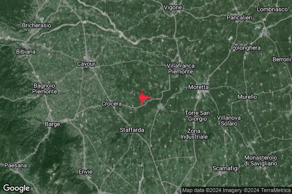 Lieve Terremoto M2.0 epicentro 2 km W Carde (CN) alle 08:26:41 (07:26:41 UTC)