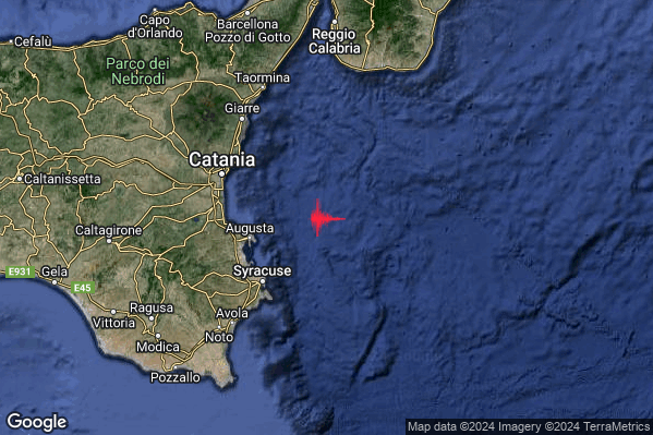Lieve Terremoto M2.2 epicentro Costa Siracusana (Siracusa) alle 11:27:01 (10:27:01 UTC)