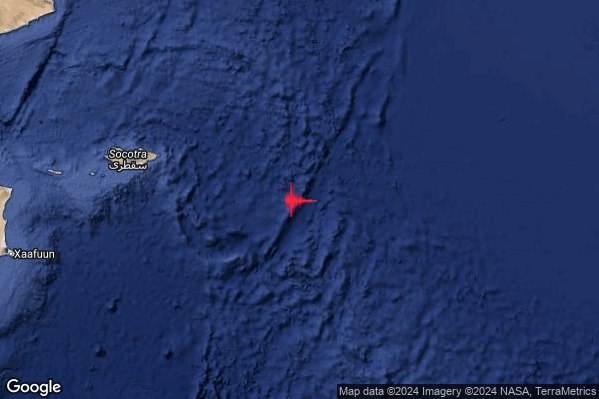 Violento Terremoto M5.9 epicentro Yemen [Sea] alle 18:29:47 (17:29:47 UTC)
