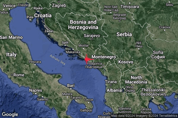 Moderato Terremoto M3.4 epicentro Bosnia and Herz. [Land] alle 01:00:11 (00:00:11 UTC)