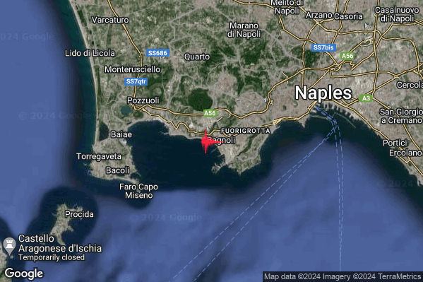 Terremoto 10:01:55 M3.4 epicentro “Campi Flegrei”