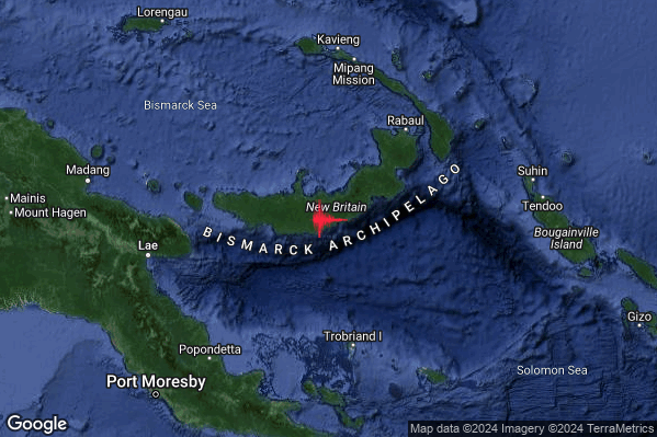 Violento Terremoto M6.0 epicentro Papua New Guinea [Land] alle 16:13:26 (15:13:26 UTC)