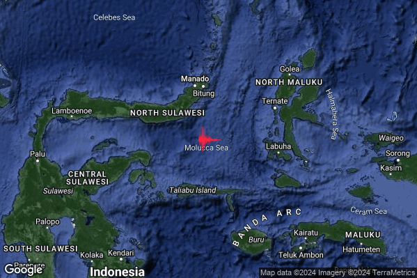Violento Terremoto M5.7 epicentro Indonesia [Sea] alle 19:56:14 (18:56:14 UTC)