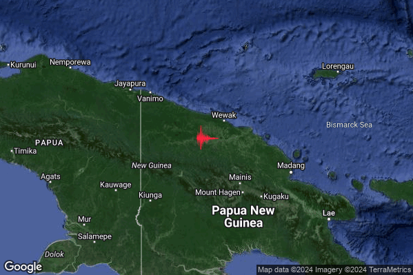 Estremo Terremoto M6.8 epicentro New Guinea Papua New Guinea [Land: Papua New Guinea] alle 21:22:07 (20:22:07 UTC)