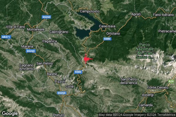 Lieve Terremoto M2.0 epicentro 7 km NE Pizzoli (AQ) alle 09:13:49 (08:13:49 UTC)