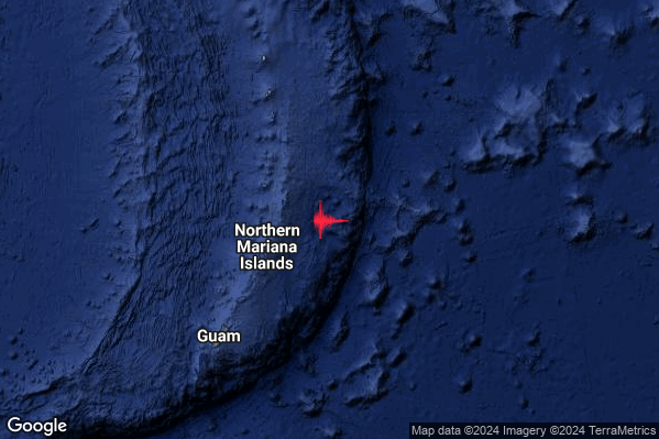 Violento Terremoto M6.2 epicentro Northern Mariana Islands-Guam [Sea] alle 11:54:11 (09:54:11 UTC)