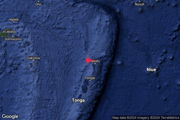 Violento Terremoto M5.9 epicentro Tonga Islands [Sea: Tonga] alle 22:32:14 (20:32:14 UTC)