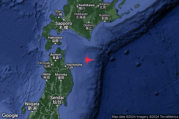 Violento Terremoto M5.8 epicentro Off east coast of Honshu Japan [Sea: Japan] alle 02:12:17 (00:12:17 UTC)