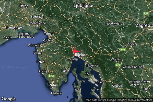 Debole Terremoto M2.5 epicentro Confine Slovenia-Croazia (SLOVENIA CROAZIA) alle 21:03:40 (19:03:40 UTC)