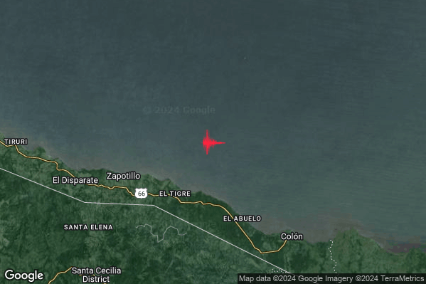 Severo Terremoto M5.6 epicentro Nicaragua alle 23:21:56 (21:21:56 UTC)