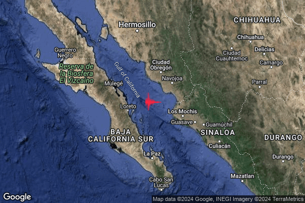 Violento Terremoto M5.8 epicentro Gulf of California Mexico [Sea: Mexico] alle 17:12:44 (15:12:44 UTC)