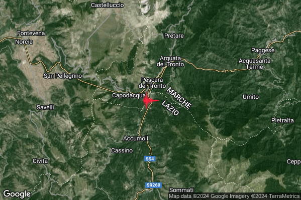 Lieve Terremoto M2.0 epicentro 4 km NE Accumoli (RI) alle 17:55:29 (15:55:29 UTC)