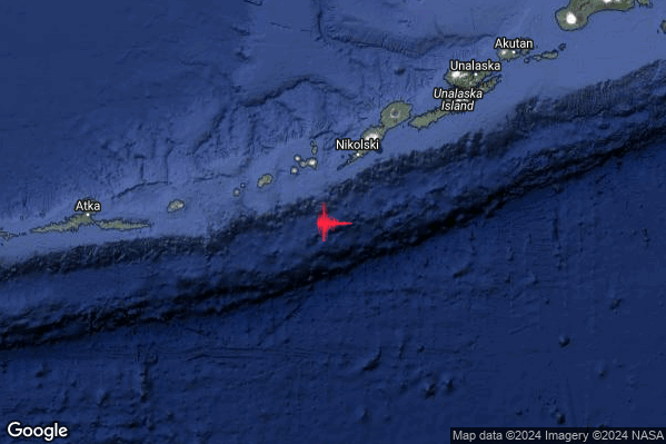Severo Terremoto M5.6 epicentro Fox Islands Aleutian Islands United States [Sea: United States] alle 08:58:03 (06:58:03 UTC)