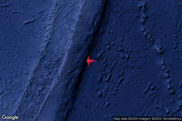 Violento Terremoto M6.1 epicentro New Zealand [Sea] alle 20:43:15 (18:43:15 UTC)