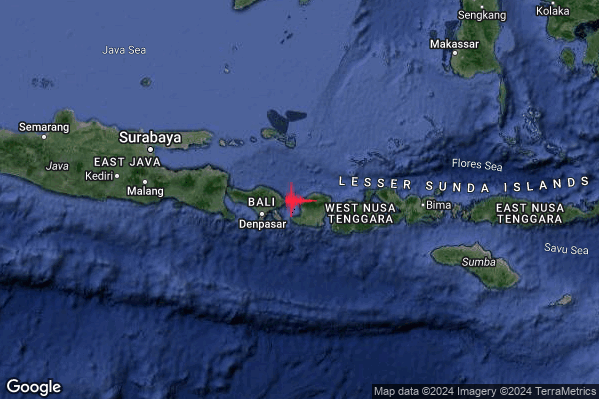 Severo Terremoto M5.5 epicentro Indonesia [Sea] alle 10:11:11 (08:11:11 UTC)