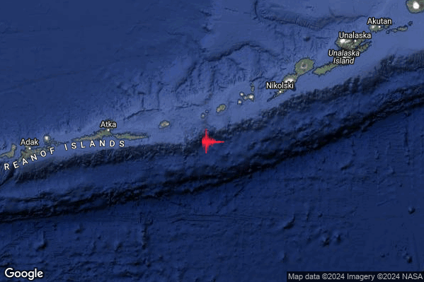 Violento Terremoto M5.9 epicentro Fox Islands Aleutian Islands United States [Sea: United States] alle 11:35:26 (09:35:26 UTC)