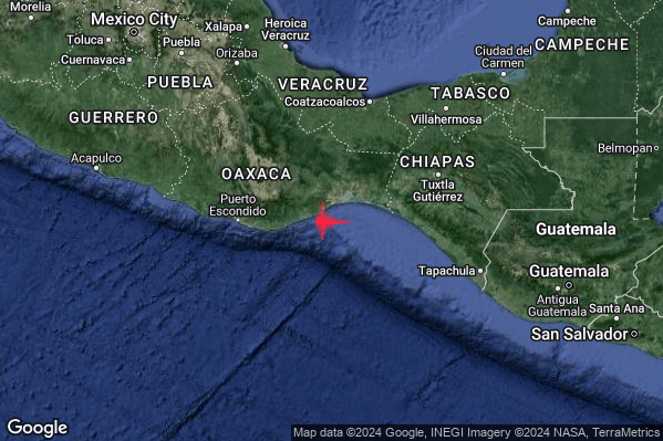 Severo Terremoto M5.5 epicentro Near coast of Oaxaca Mexico [Sea: Mexico] alle 09:17:26 (07:17:26 UTC)