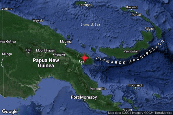 Violento Terremoto M5.7 epicentro Papua New Guinea [Land] alle 05:36:01 (03:36:01 UTC)