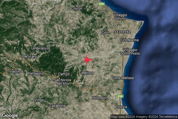 Lieve Terremoto M2.1 epicentro 3 km N Melissa (KR) alle 01:35:00 (23:35:00 UTC)