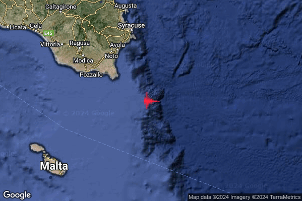 Debole Terremoto M2.7 epicentro Costa Siracusana (Siracusa) alle 03:50:41 (01:50:41 UTC)