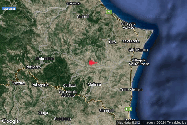 Lieve Terremoto M2.2 epicentro 5 km N Melissa (KR) alle 17:07:56 (15:07:56 UTC)