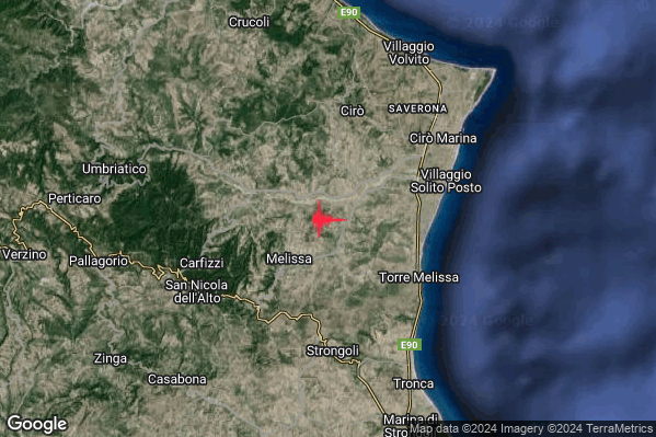 Lieve Terremoto M2.0 epicentro 3 km NE Melissa (KR) alle 12:05:34 (10:05:34 UTC)