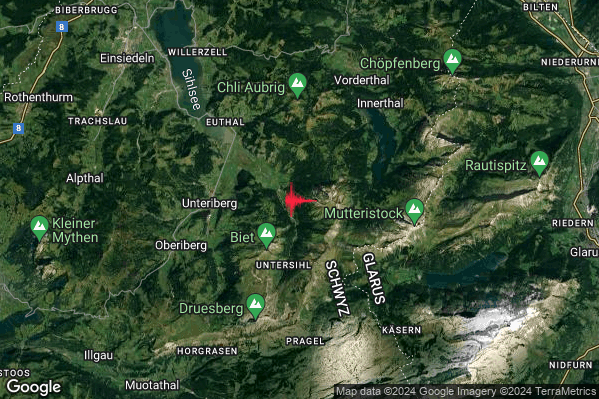 Distinto Terremoto M4.2 epicentro Svizzera (SVIZZERA) alle 02:34:32 (00:34:32 UTC)