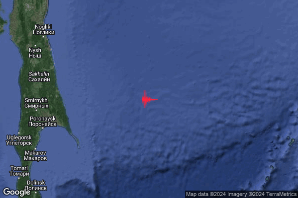 Violento Terremoto M5.7 epicentro Russia [Sea] alle 13:07:53 (11:07:53 UTC)