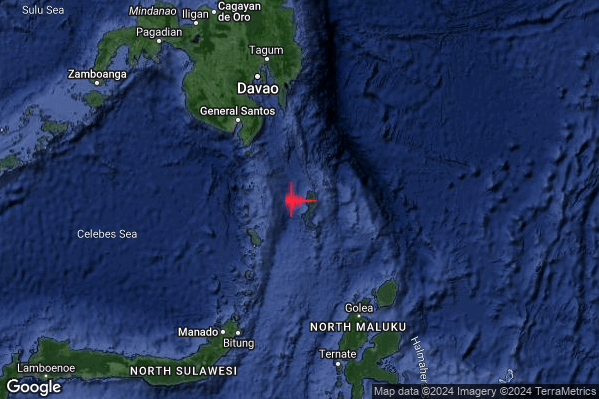 Violento Terremoto M5.7 epicentro Talaud Islands Indonesia [Sea: Indonesia] alle 19:01:24 (17:01:24 UTC)