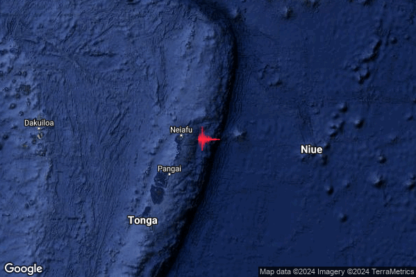 Violento Terremoto M5.8 epicentro Tonga Islands [Sea: Tonga] alle 16:05:16 (14:05:16 UTC)