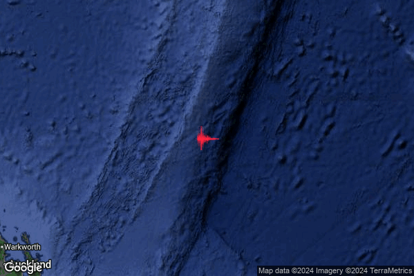 Violento Terremoto M5.9 epicentro New Zealand [Sea] alle 18:37:51 (16:37:51 UTC)