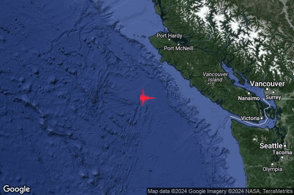 Violento Terremoto M5.8 epicentro Canada [Sea] alle 18:15:14 (16:15:14 UTC)