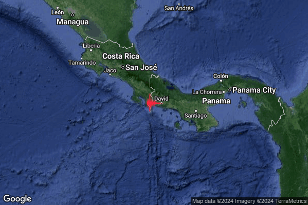 Severo Terremoto M5.5 epicentro Panama [Land] alle 11:54:52 (09:54:52 UTC)